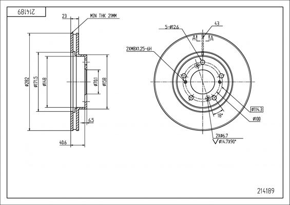 Hart 214 189 - Тормозной диск autospares.lv