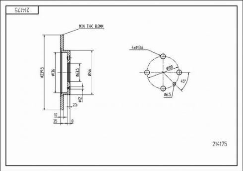 Hart 214 175 - Тормозной диск autospares.lv