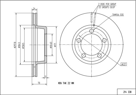 Hart 214 330 - Тормозной диск autospares.lv