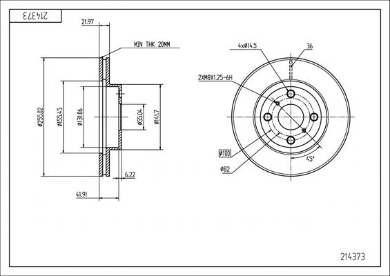 Hart 214 373 - Тормозной диск autospares.lv