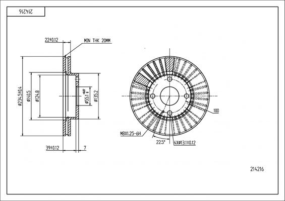 Hart 214 216 - Тормозной диск autospares.lv