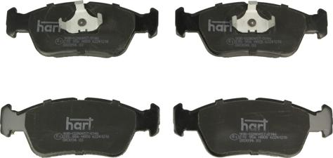 Hart 215 956 - Тормозные колодки, дисковые, комплект autospares.lv