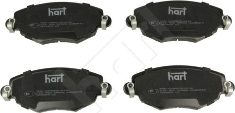 Hart 215 950 - Тормозные колодки, дисковые, комплект autospares.lv