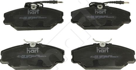 Hart 215 960 - Тормозные колодки, дисковые, комплект autospares.lv