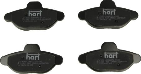Hart 215 968 - Тормозные колодки, дисковые, комплект autospares.lv