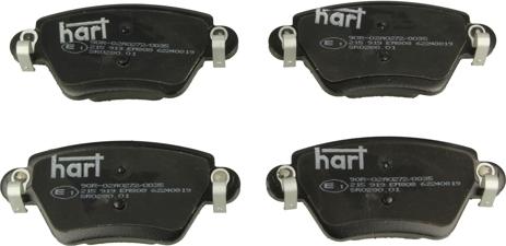 Hart 215 919 - Тормозные колодки, дисковые, комплект autospares.lv