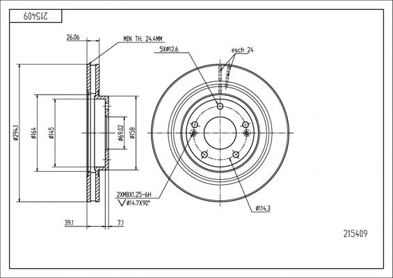 Hart 215 409 - Тормозной диск autospares.lv