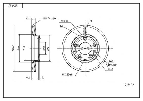 Hart 215 432 - Тормозной диск autospares.lv