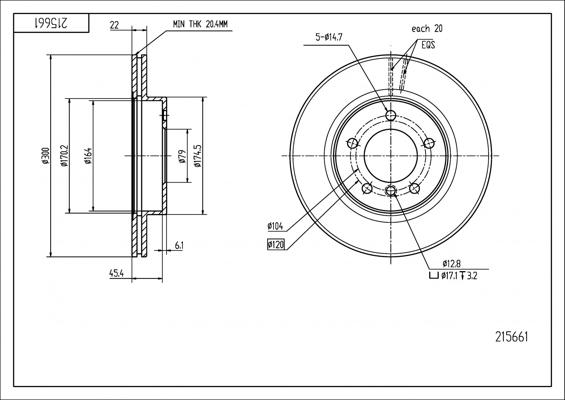 Hart 215 661 - Тормозной диск autospares.lv