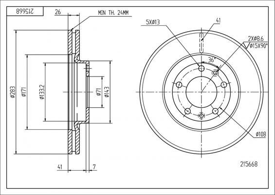 Hart 215 668 - Тормозной диск autospares.lv