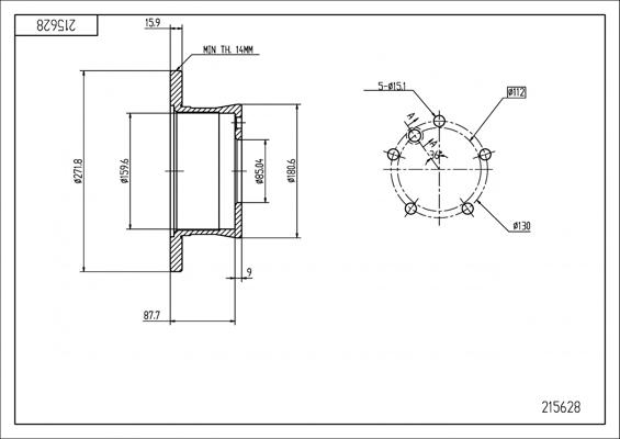 Hart 215 628 - Тормозной диск autospares.lv