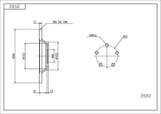 Hart 215 352 - Тормозной диск autospares.lv