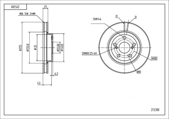 Hart 215 300 - Тормозной диск autospares.lv