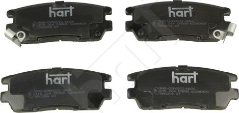 Hart 215 264 - Тормозные колодки, дисковые, комплект autospares.lv