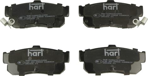 Hart 215 260 - Тормозные колодки, дисковые, комплект autospares.lv