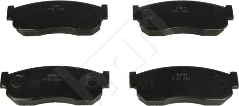 Hart 215 204 - Тормозные колодки, дисковые, комплект autospares.lv