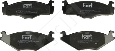 Hart 215 211 - Тормозные колодки, дисковые, комплект autospares.lv