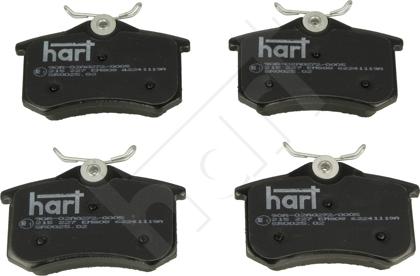 Hart 215 227 - Тормозные колодки, дисковые, комплект autospares.lv