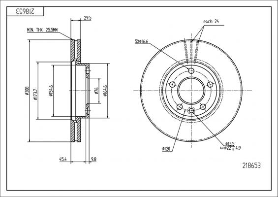 Hart 218 653 - Тормозной диск autospares.lv