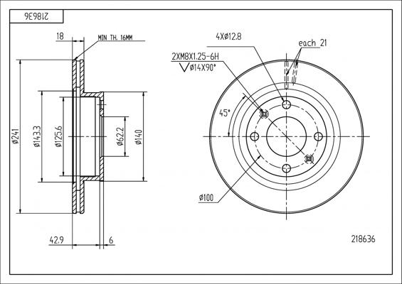 Hart 218 636 - Тормозной диск autospares.lv