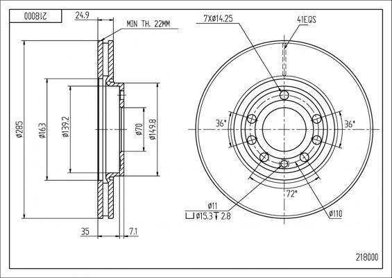 Hart 218 000 - Тормозной диск autospares.lv