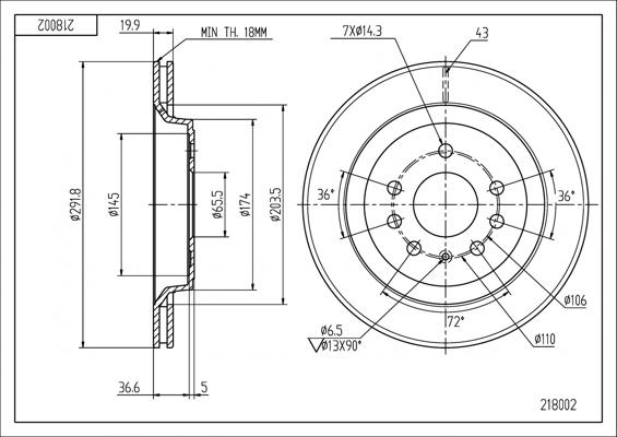 Hart 218 002 - Тормозной диск autospares.lv