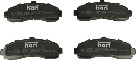 Hart 217 550 - Тормозные колодки, дисковые, комплект autospares.lv