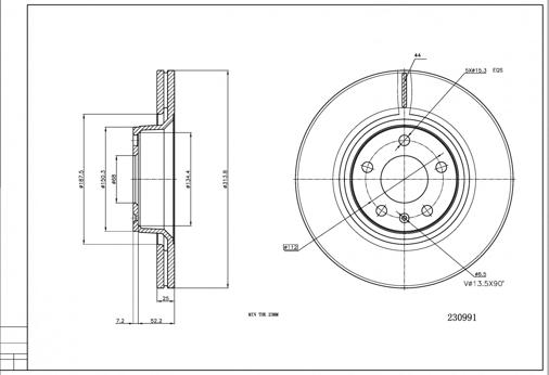 Hart 230 991 - Тормозной диск autospares.lv