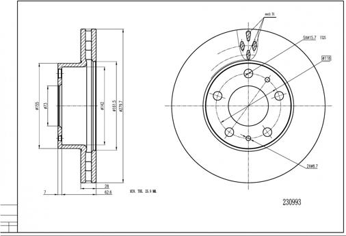 Hart 230 993 - Тормозной диск autospares.lv