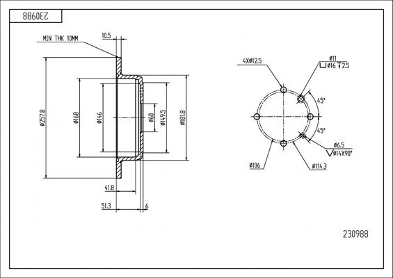 Hart 230 988 - Тормозной диск autospares.lv