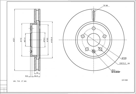 Hart 231 498 - Тормозной диск autospares.lv