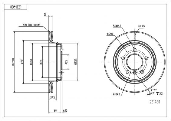 Hart 231 480 - Тормозной диск autospares.lv