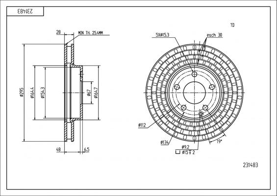 Hart 231 483 - Тормозной диск autospares.lv