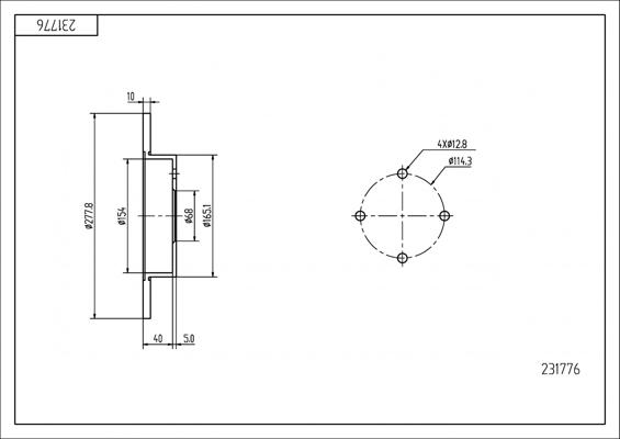 Hart 231 776 - Тормозной диск autospares.lv