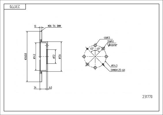 Hart 231 770 - Тормозной диск autospares.lv