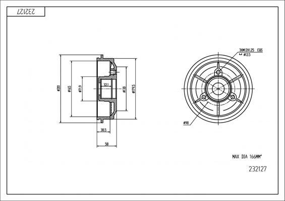 Hart 232 127 - Тормозной барабан autospares.lv