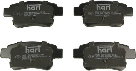 Hart 232 358 - Тормозные колодки, дисковые, комплект autospares.lv