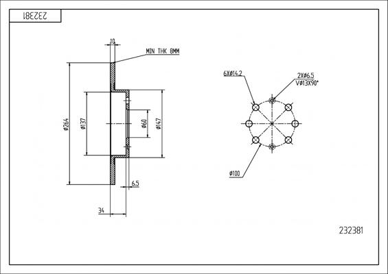 Hart 232 381 - Тормозной диск autospares.lv