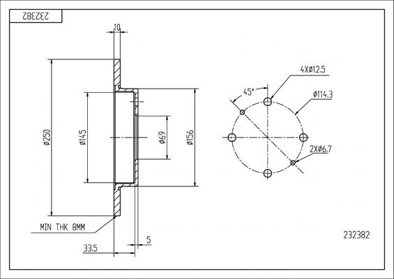 Hart 232 382 - Тормозной диск autospares.lv