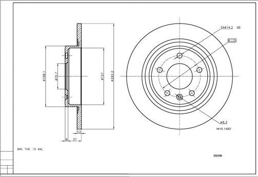 Hart 232 238 - Тормозной диск autospares.lv