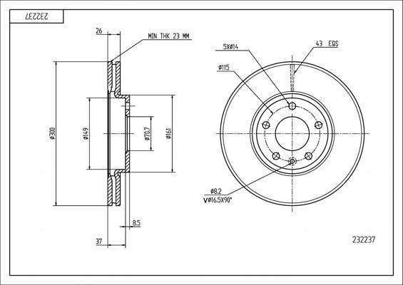 Hart 232 237 - Тормозной диск autospares.lv