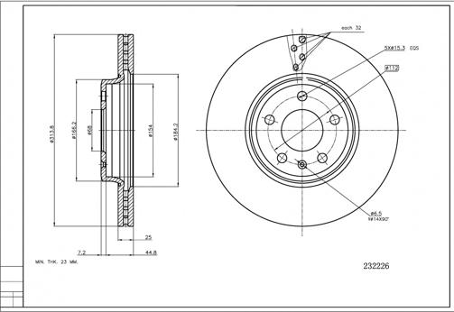 Hart 232 226 - Тормозной диск autospares.lv