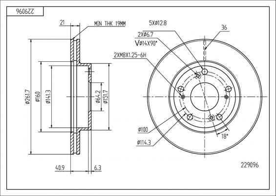 Hart 229 096 - Тормозной диск autospares.lv