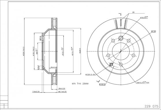 Hart 229 075 - Тормозной диск autospares.lv