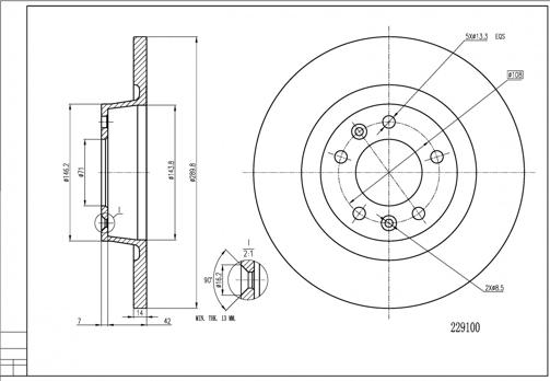 Hart 229 100 - Тормозной диск autospares.lv