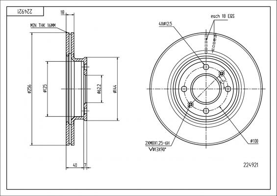 Hart 224 921 - Тормозной диск autospares.lv