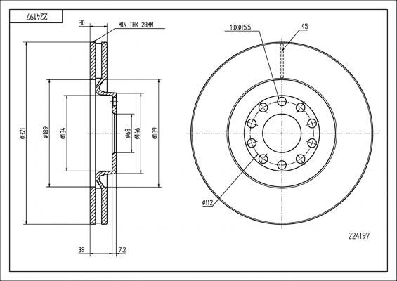 Hart 224 197 - Тормозной диск autospares.lv