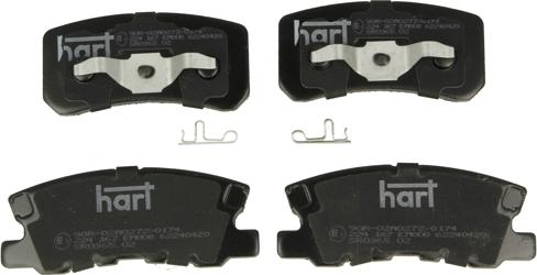 Hart 224 167 - Тормозные колодки, дисковые, комплект autospares.lv