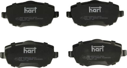 Hart 224 184 - Тормозные колодки, дисковые, комплект autospares.lv