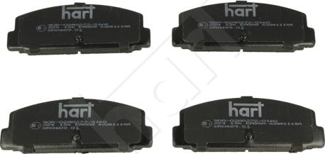 Hart 224 136 - Тормозные колодки, дисковые, комплект autospares.lv